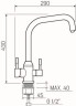 Смеситель для кухни с подключением фильтра питьевой воды SUS124-017F-015