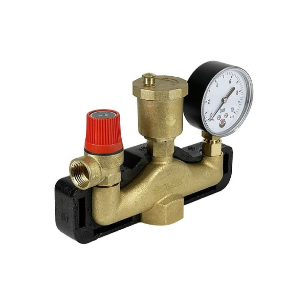 Группа безопасности латунная КЛАССИК в теплоизоляции 3 бар VALFEX VF.461.0.3P