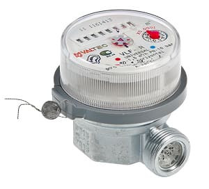 Водосчетчик универсальный, квартирный, до +90грС, 1,5м3, 1/2", 80мм (без сгонов) Valtec