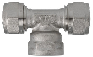 Тройник м/пл с переходом на внутреннюю резьбу 26х3/4" VTm.332.N