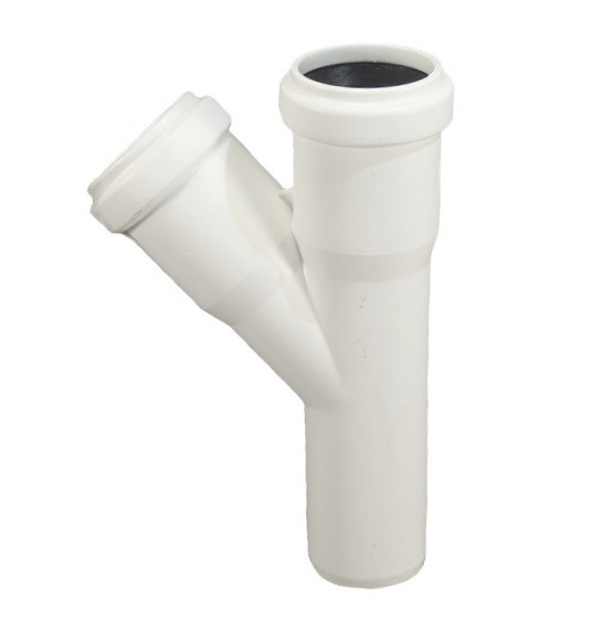 Тройник HTEA 45 гр. двухраструбный 50 белый Ostendorf