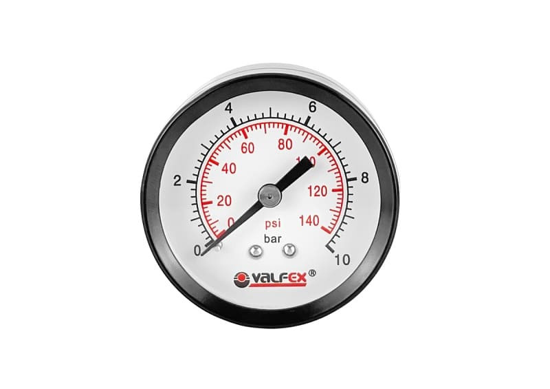 Манометр аксиальный (задн.подкл.), 50 мм, 1/4", 10 бар VALFEX Манометр аксиальный (задн.подкл.), 50 мм, 1/4", 10 бар VALFEX