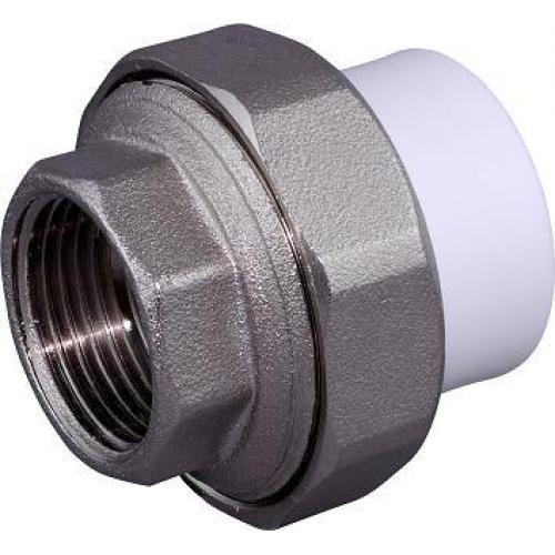Муфта PP-R бел нап комб Дн32х1" вн/р разъем РосТурПласт