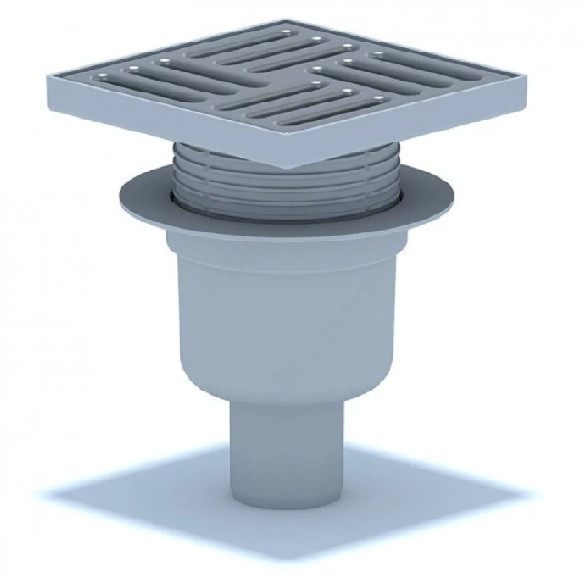 ТрапTA5712 вертикальный регулируемый с выпуском 50мм, с нержавеющей решеткой 150*150