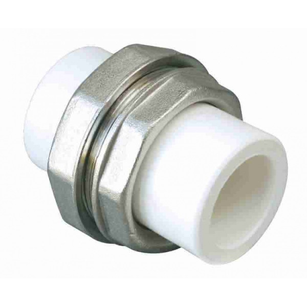 Муфта PP-R бел нап комб Дн25" разъем наруж. пайка РосТурПласт