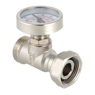 Тройник с термометром 3/4"х3/4" нар.р.- нак. гайка евроконус VT.4615.0