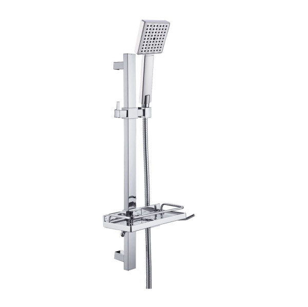 Душевая стойка с шлангом, лейкой и мыльницей,пластик хром Potato P9015