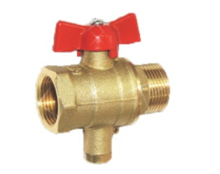 Кран шаровой муфтовый лат. с отв. под термодатчик 11Б27п13 ду15 В-Н