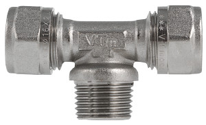 Тройник м/пл с переходом на наружную резьбу 20х3/4" VTm.333.N