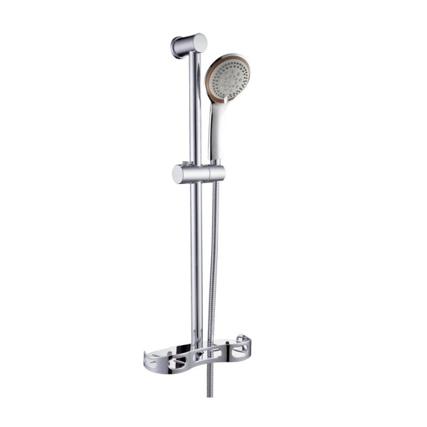Душевая стойка с шлангом, лейкой и мыльницей,пластик хром Potato P9017