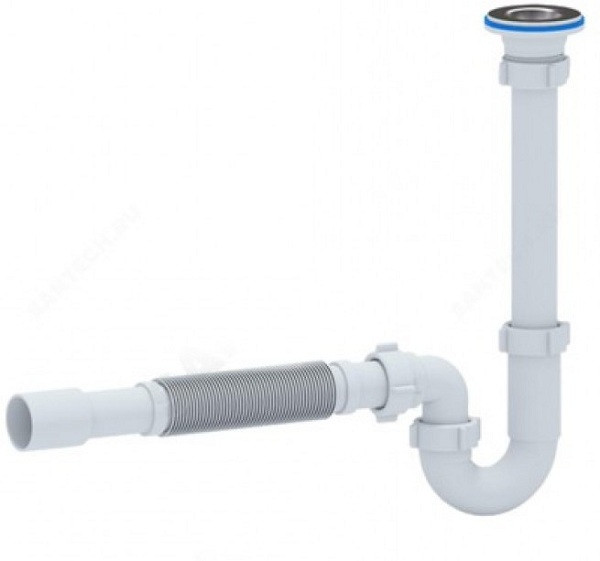 Сифон умыв труб 1 1/4x32 гофр 32х32/40 нерж/сетка 65мм АНИ пласт DB1015