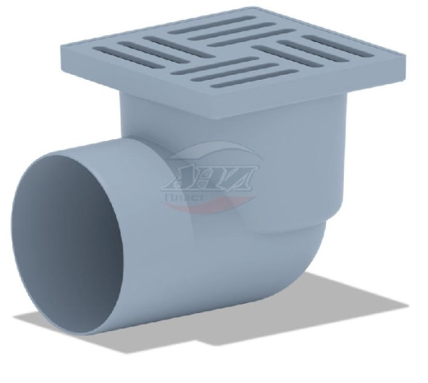 ТрапTQ1110горизонтальный нерегулируемый с выпуском 110мм, с пластиковой решеткой 150*150 сухой