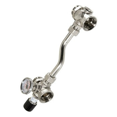 Байпас проходной с перепускным клапаном и термометром 200 мм VT.0667T.0