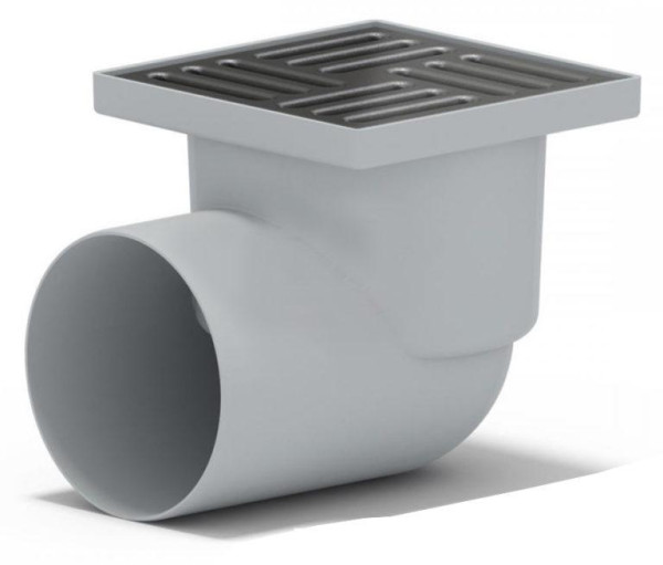 ТрапTQ1112 горизонтальный нерегулируемый с выпуском 110мм, с нержавеющей решеткой 150*150 сухой