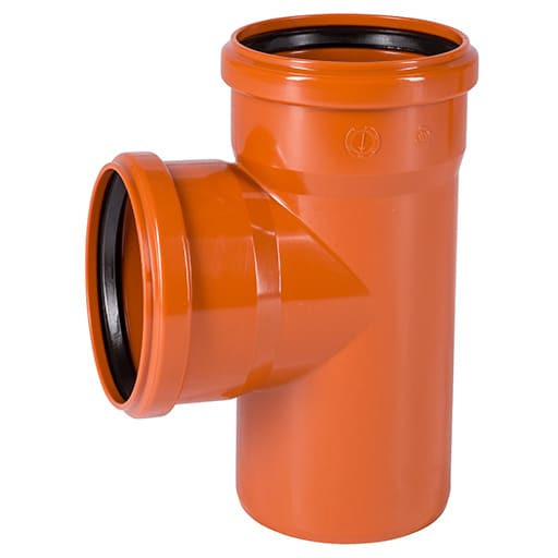 Тройник НПВХ коричневый Дн110х110х87° б/нап в комплекте KGEA Ostendorf