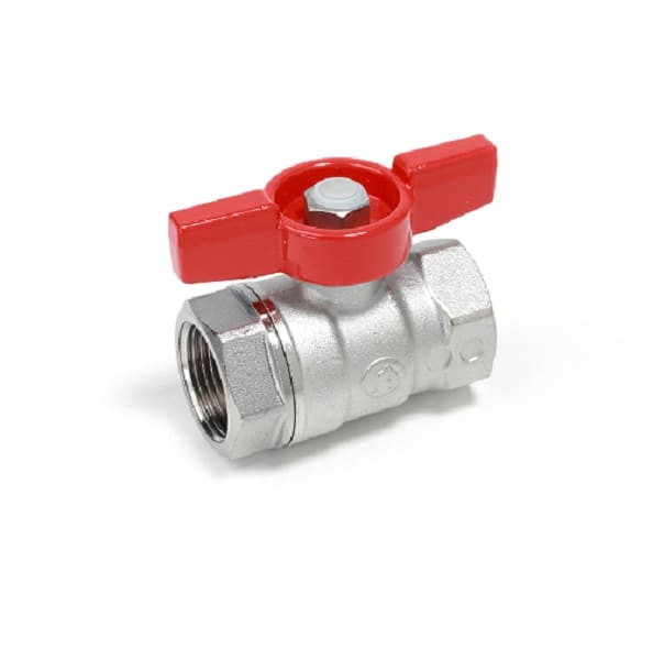 Кран шаровой латунь хром R251D Ду 20 Ру42 ВР бабочка красная Giacomini R251X004