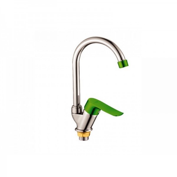 Смеситель д/кухни с высок.излив. ручка.аэратор-зеленый хром Potato P5132-11