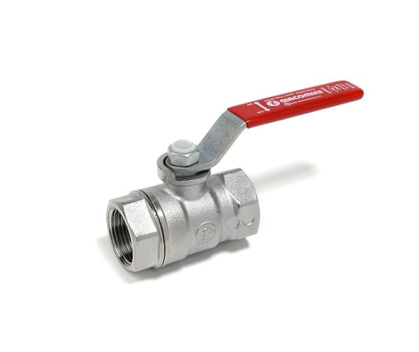 Кран шаровой латунь хром R250D Ду 20 Ру42 ВР рычаг красный Giacomini R250X004