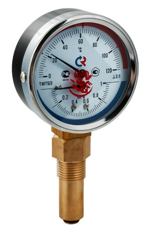 Термоманометр ТМТБ-31Р с нижним подключением 0-120 °С, 10 бар