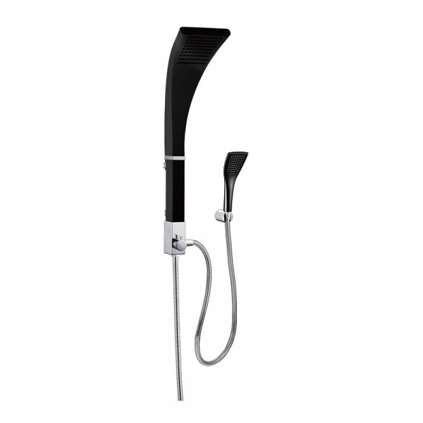 Душевая стойка с лейкой (тропический душ) черная Potato P3544-6
