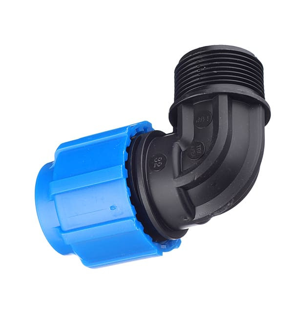 Отвод ПЭ компресс Дн 20х1/2"х90гр НР ТПК-АКВА