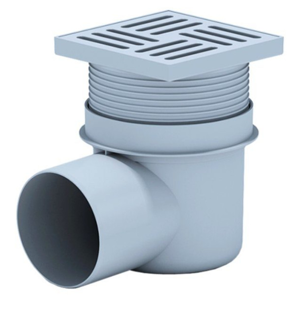 ТрапTQ1610горизонтаьный регулируемый с выпуском 110мм, с пластиковой решеткой 150*150 сухой