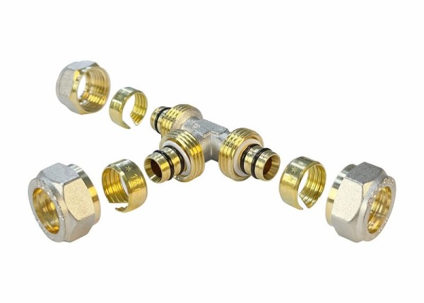 Тройник обжимной переходной 26х20х26 мм VALFEX VF.331.N.262026