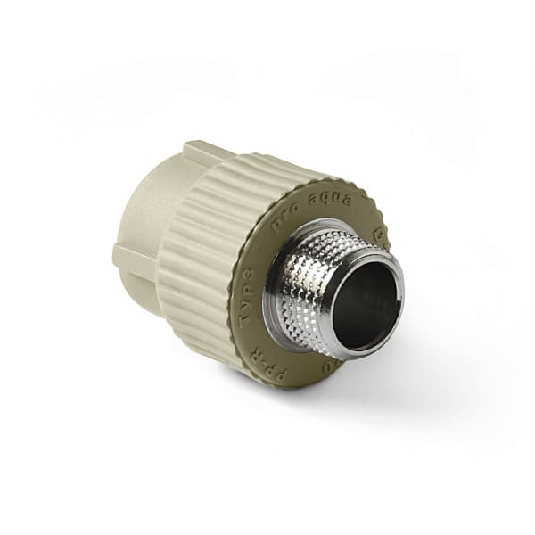 Муфта PP-R комбинированная Дн20х1/2" н/р серая Pro Aqua