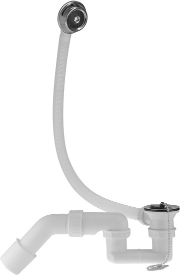 Обвязка д/ванн с гиб.перелив.трубкой,сифоном,розеткой и выпуском из нерж.ст,1 1/2*40/50(мод.6387.35)