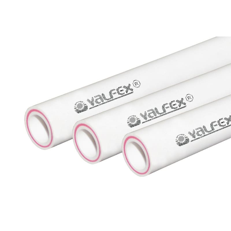 Труба PP-RGF арм стекловолокном белый Дн50х8,3 Ру25 SDR6 Т<90С L=4м VALFEX