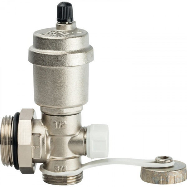 Регулируемый концевой фитинг с дренажным вентилем, автоматический воздухоотводчик 1" STOUT