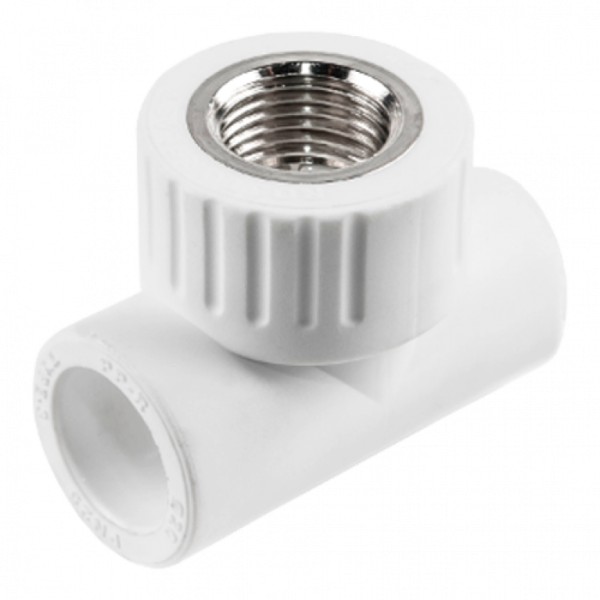 Тройник PP-R комб. бел. Дн25х3/4" в/р РосТурПласт