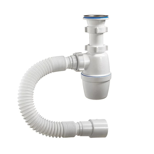 Сифон умыв/мойка бут  11/2"х40 гофр 40х40/50 нерж/сетка Орио А-4001