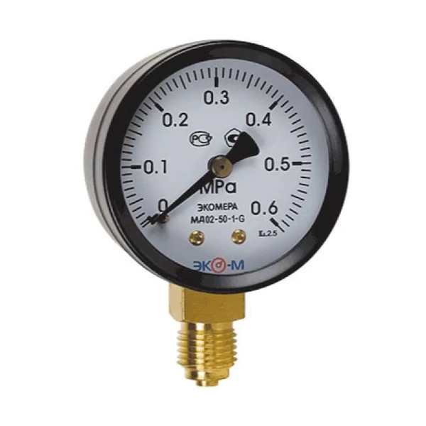 Манометр рад МД02 0-0,6МПаДк50 G1/4" ст ЭКОМЕРА МД02-50-G-0,6МПа-РИ