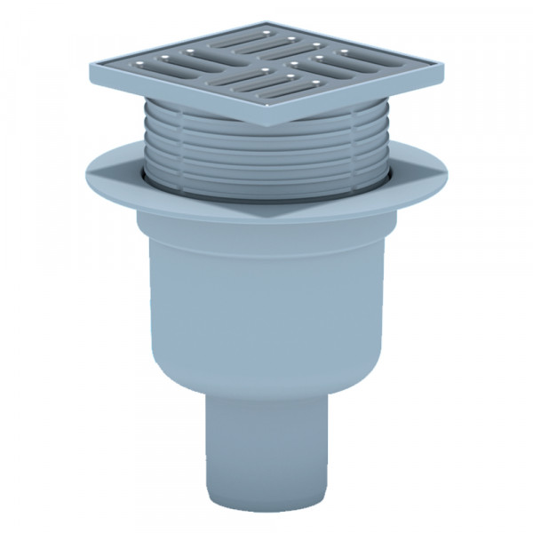 ТрапTQ5702вертикальный регулируемый с выпуском 50мм, с металлической решеткой 100*100 сухой