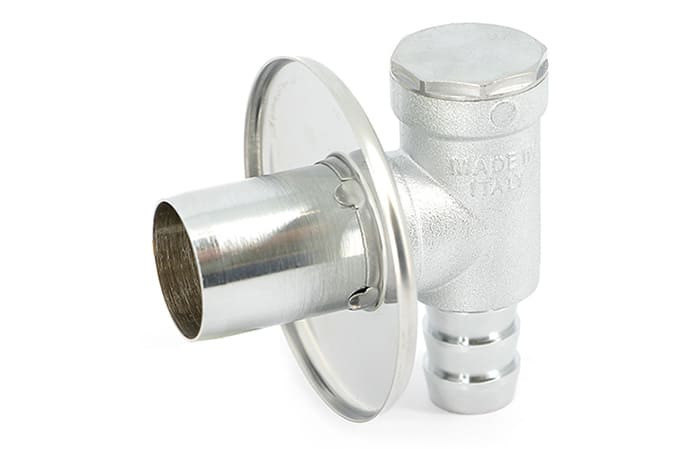 Сифон (штуцер) 22 мм х 32 мм, для бытовой техники с пружинным клапаном(из 2-х частей), Uni-Fitt 189N