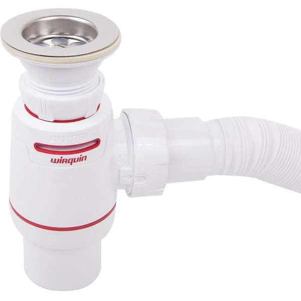 Сифон WIRQUIN NEO AIR с выпуском 11/2 х 40 мм и гофротрубой L800 мм, 40х40/50 мм