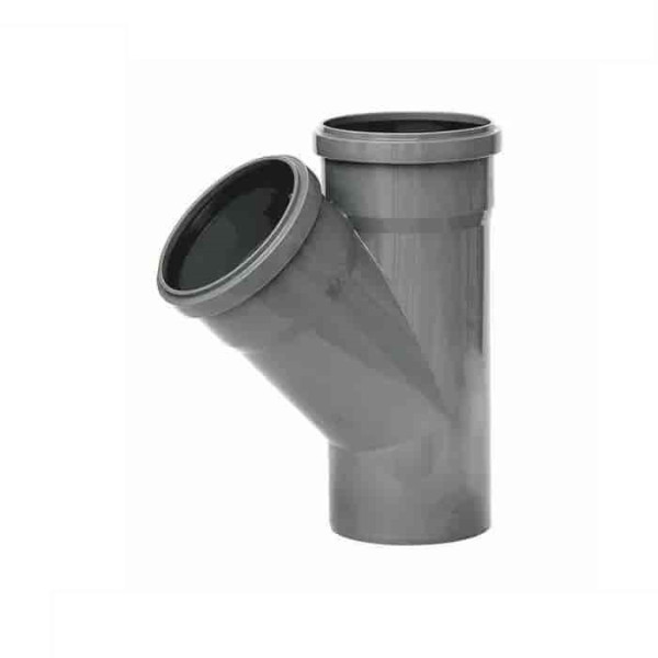 Тройник НПВХ серый безнапорный Дн110х50х45гр