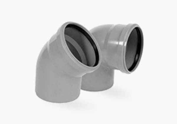 Отвод PP-H серый Дн40х45° б/нап в комплекте VALFEX