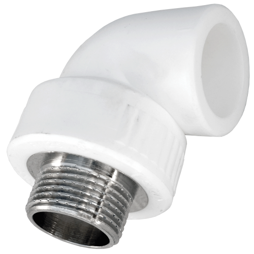 Угольник PP-R бел нап Дн20х3/4"н/р РосТурПласт