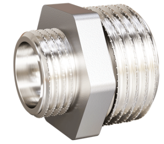 Ниппель лат перех Ду50х40 (2"х1 1/2") НР никель LD