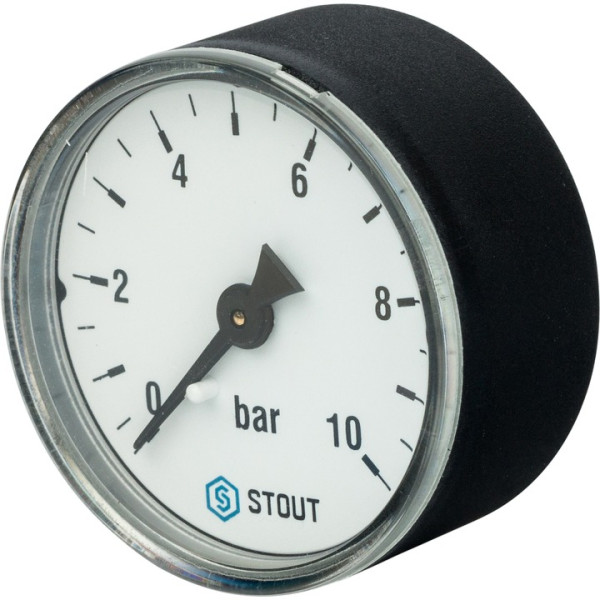 Манометр аксиальный. Корпус Dn 50 мм 1/4", 0...10 бар, кл.2.5 STOUT