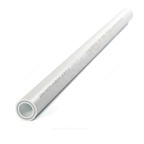 Труба PP-RGF арм стекловолокном белый Дн50х6,9 Ру20 90C VALFEX