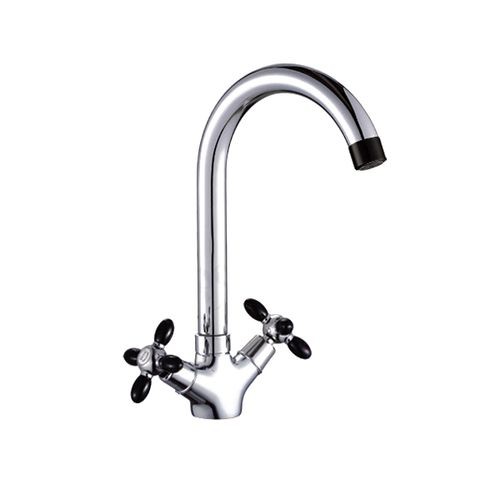 Смеситель д/кухни с высок.излив. цвет.руч.аэратор-черный хром Potato P4471-6