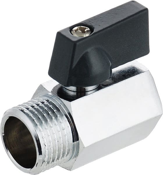 Кран шаровой mini ду 15, НР-ВР, ручка-флажок черн. арт. 126 ITAP