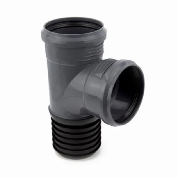 Тройник PP-H сер б/н Дн110х110х87гр восстан раструб РосТурПласт 37170