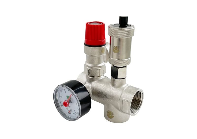 Группа безопасности латунная 3 бар, 1" нижн. и бок. подкл. VALFEX VF.460.0.0