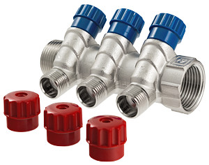 Коллектор с регулируемыми вентилями , 3/4"х2 вых. 1/2 нар. VTc.560.N.0502