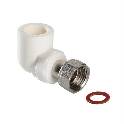 Угольник PP-R бел нап с накидной гайкой 20х3/4" Valtec