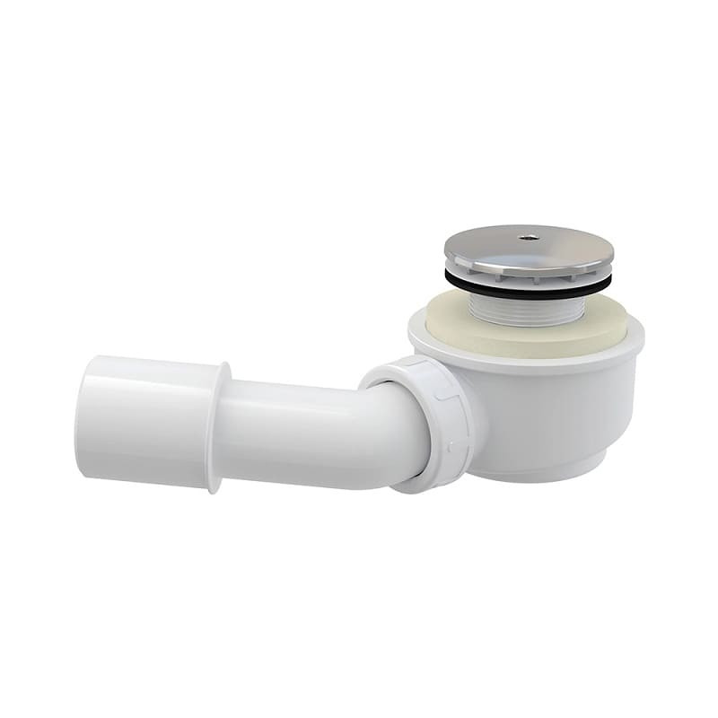 Сифон для поддона 1 1/2"x50/40 h=58мм с переходной трубкой 45гр слив крышка D=70мм Alca Plast A471CR-50